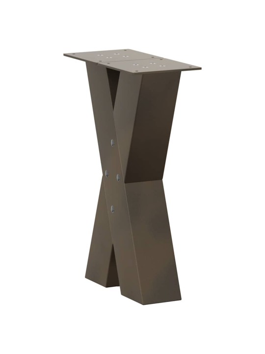 Nohy konferenčního stolku ve tvaru x, 2 ks, přírodní ocel, 38 x (42-43) cm, ocel
