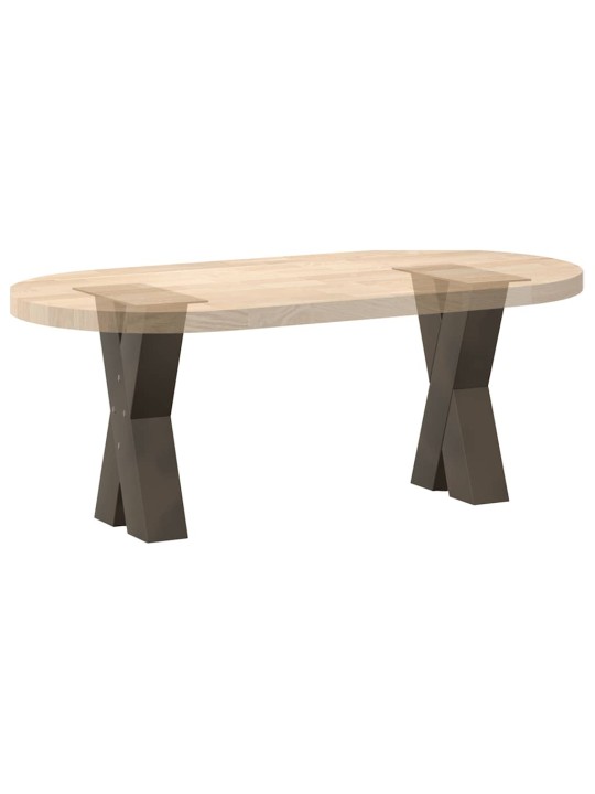 Nohy konferenčního stolku ve tvaru x, 2 ks, přírodní ocel, 38 x (42-43) cm, ocel