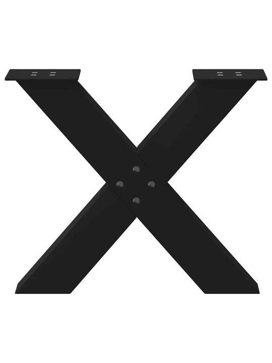 Nohy konferenčního stolku ve tvaru X, 2 ks, černé, 50 x (42-43) cm, ocel