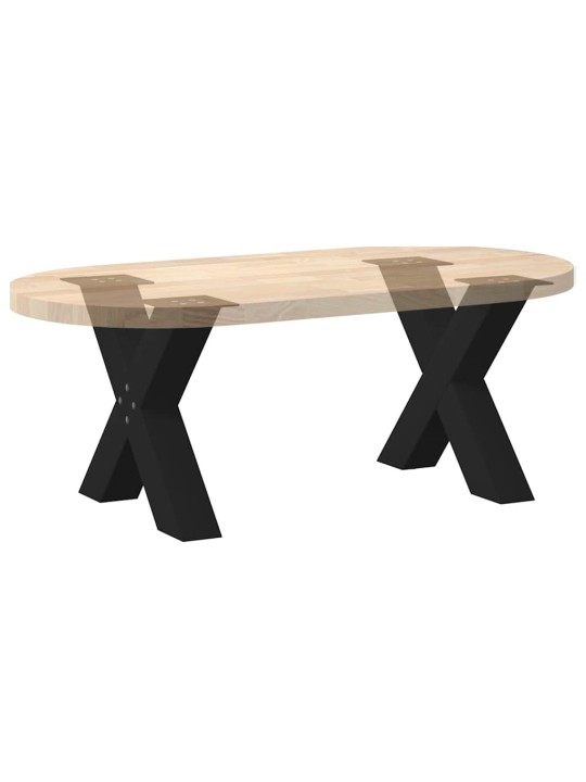 Nohy konferenčního stolku ve tvaru X, 2 ks, černé, 50 x (42-43) cm, ocel