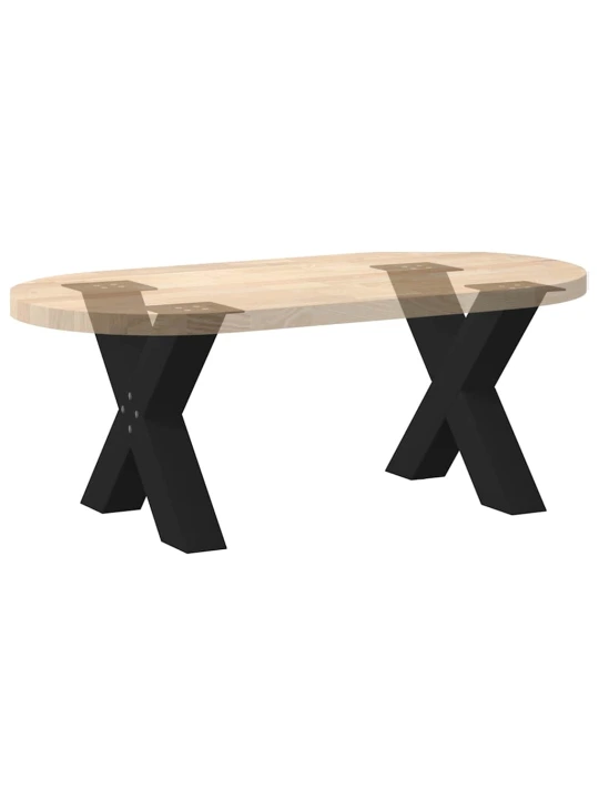 Nohy konferenčního stolku ve tvaru X, 2 ks, černé, 50 x (42-43) cm, ocel