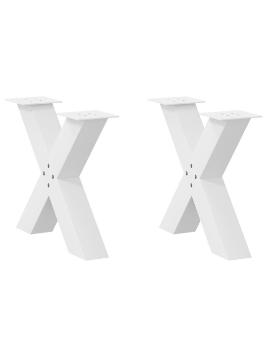 Nohy konferenčního stolku ve tvaru x, 2 ks, bílé, 50 x (42-43) cm, ocel