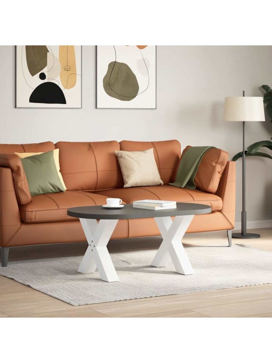 Nohy konferenčního stolku ve tvaru x, 2 ks, bílé, 50 x (42-43) cm, ocel