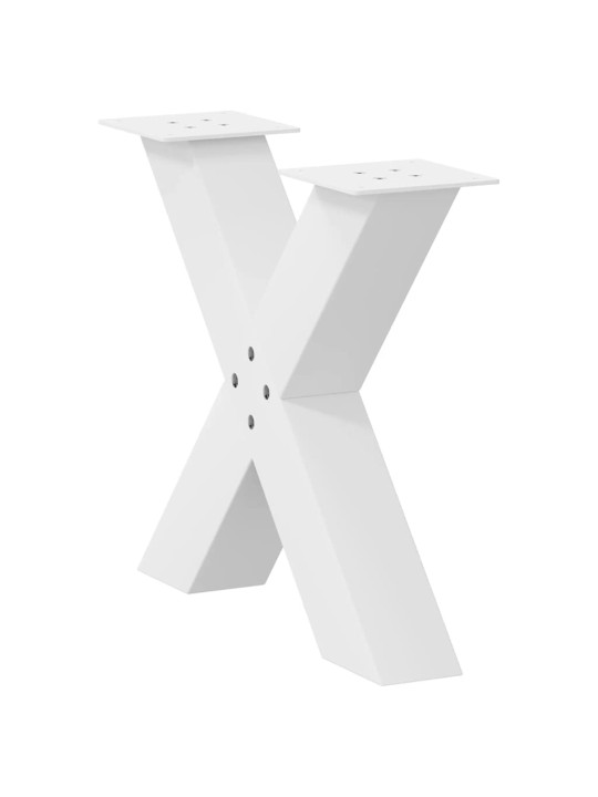 Nohy konferenčního stolku ve tvaru x, 2 ks, bílé, 50 x (42-43) cm, ocel