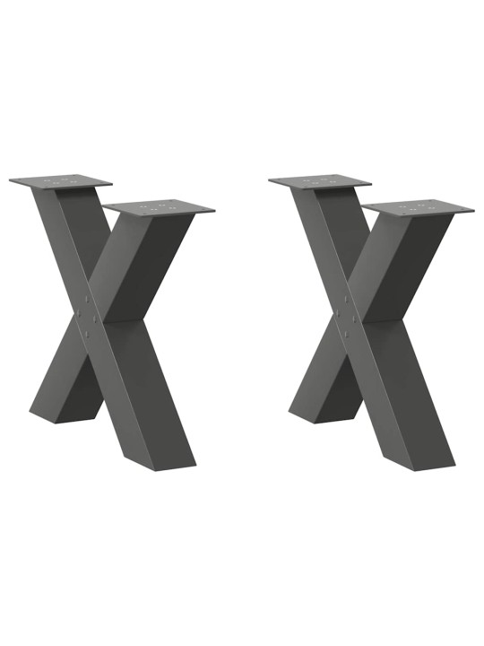 Nohy konferenčního stolku ve tvaru x, 2 ks, antracitové, 50 x (42-43) cm, ocel