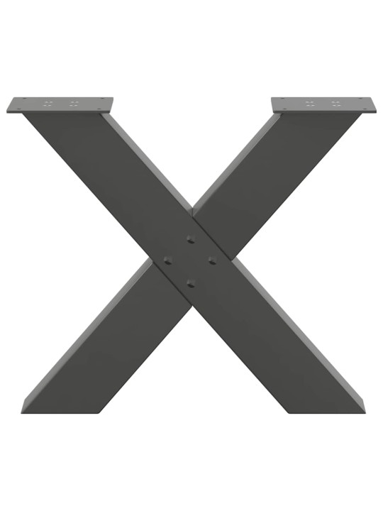 Nohy konferenčního stolku ve tvaru x, 2 ks, antracitové, 50 x (42-43) cm, ocel