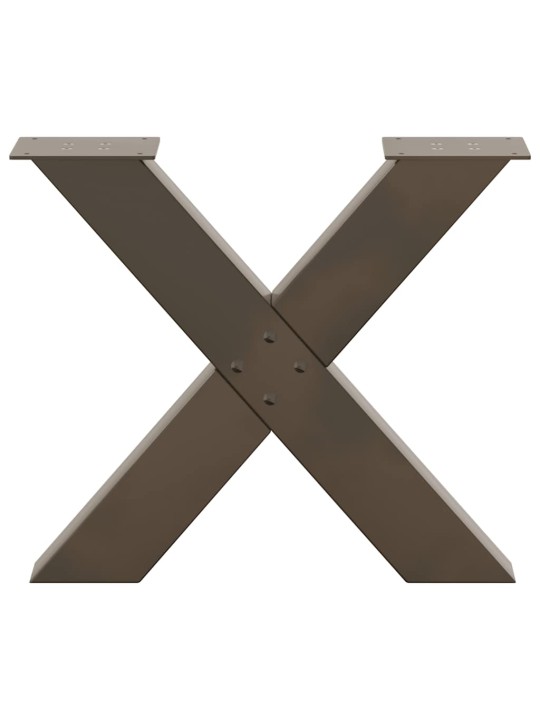 Nohy konferenčního stolku ve tvaru x, 2 ks, přírodní ocel, 50 x (42-43) cm, ocel
