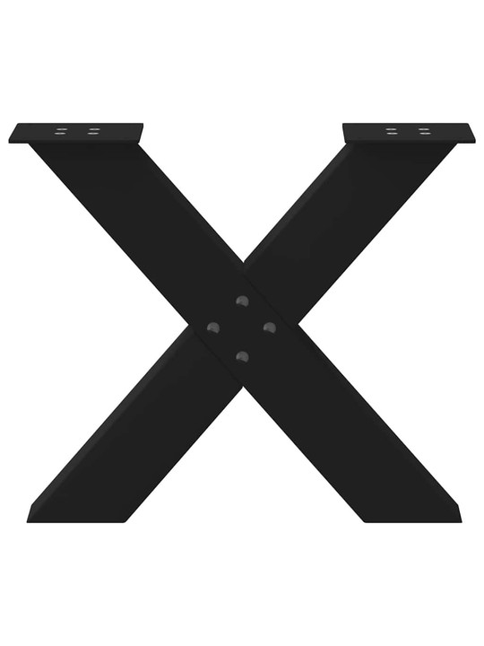 Nohy konferenčního stolku ve tvaru x, 2 ks, černé, 60 x (42-43) cm, ocel