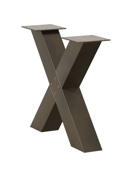 Nohy konferenčního stolku ve tvaru x, 2 ks, přírodní ocel, 60 x (42-43) cm, ocel