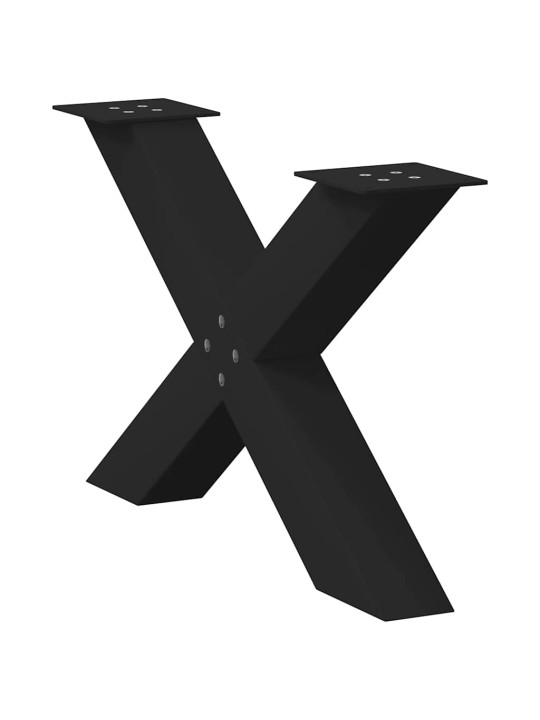 Nohy konferenčního stolku ve tvaru x, 2 ks, černé, 70 x (42-43) cm, ocel