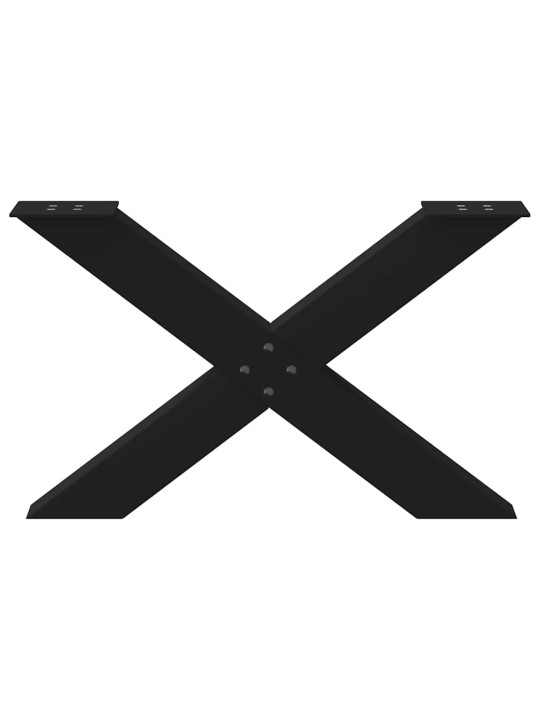 Nohy konferenčního stolku ve tvaru x, 2 ks, černé, 70 x (42-43) cm, ocel
