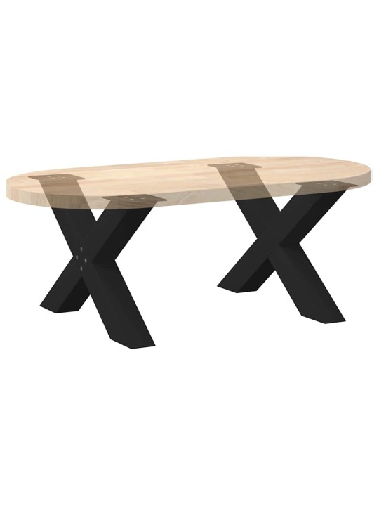 Nohy konferenčního stolku ve tvaru x, 2 ks, černé, 70 x (42-43) cm, ocel
