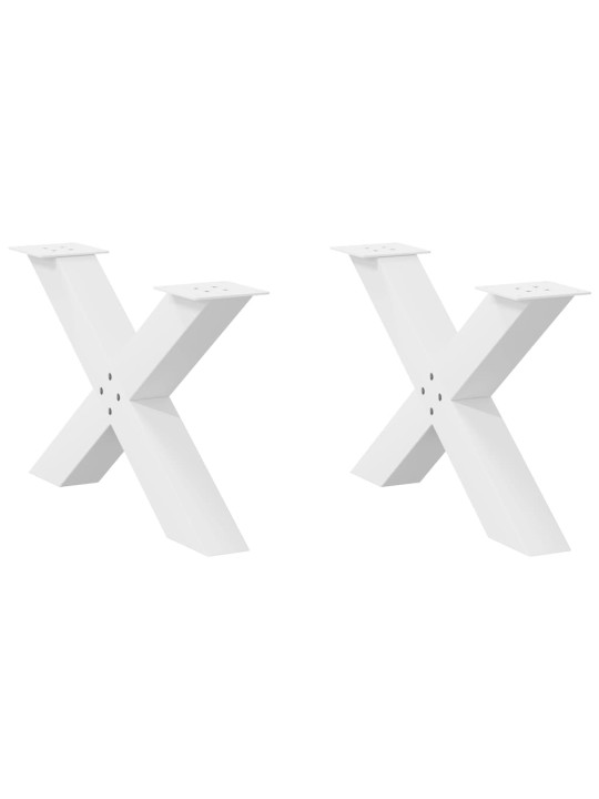 Nohy konferenčního stolku ve tvaru x, 2 ks, bílé, 70 x (42-43) cm, ocel