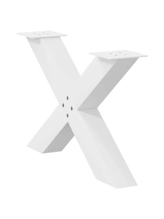 Nohy konferenčního stolku ve tvaru x, 2 ks, bílé, 70 x (42-43) cm, ocel