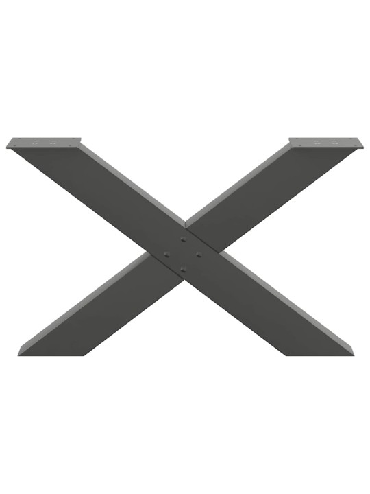 Nohy konferenčního stolku ve tvaru x, 2 ks, antracitové, 70 x (42-43) cm, ocel