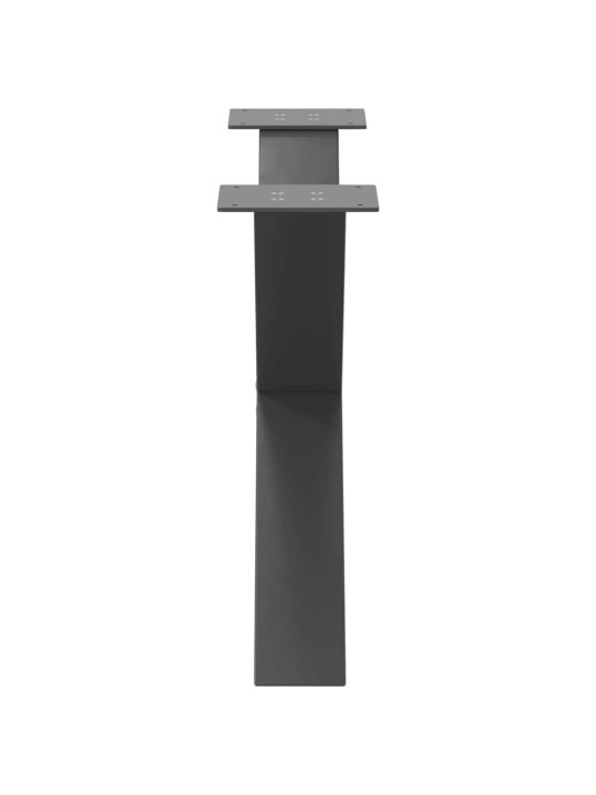 Nohy konferenčního stolku ve tvaru x, 2 ks, antracitové, 70 x (42-43) cm, ocel