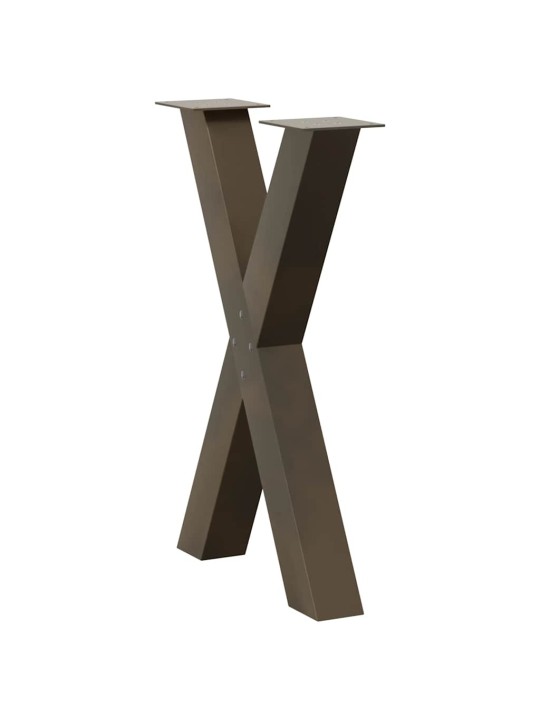 Nohy k jídelnímu stolu ve tvaru x, 2 ks, přírodní ocel, 50 x (72-73) cm, ocel