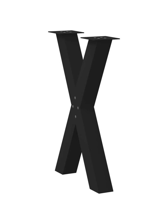 Nohy k jídelnímu stolu ve tvaru X, 2 ks, černé, 60 x (72-73) cm, ocel