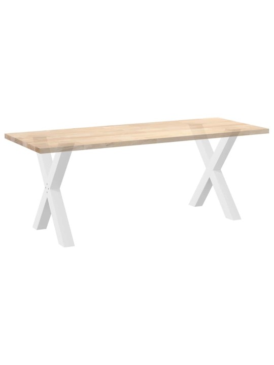 Nohy k jídelnímu stolu ve tvaru x, 2 ks, bílé, 70 x (72-73) cm, ocel