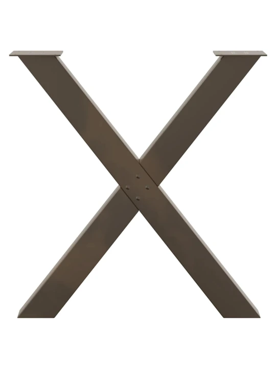 Nohy k jídelnímu stolu ve tvaru x, 2 ks, přírodní ocel, 70 x (72-73) cm, ocel