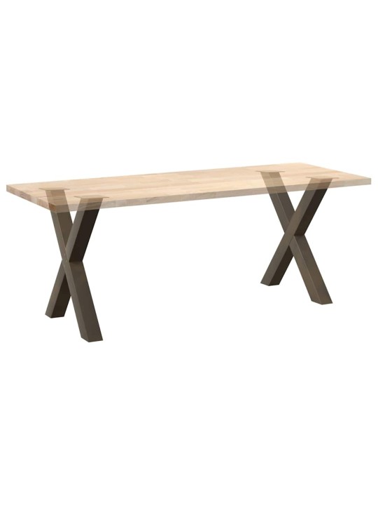 Nohy k jídelnímu stolu ve tvaru x, 2 ks, přírodní ocel, 70 x (72-73) cm, ocel