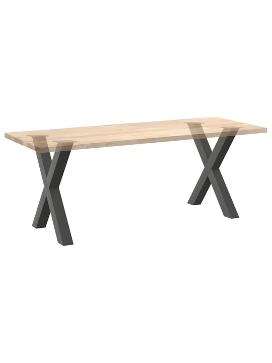 Nohy k jídelnímu stolu ve tvaru X, 2 ks, antracitové, 80 x (72-73) cm, ocel