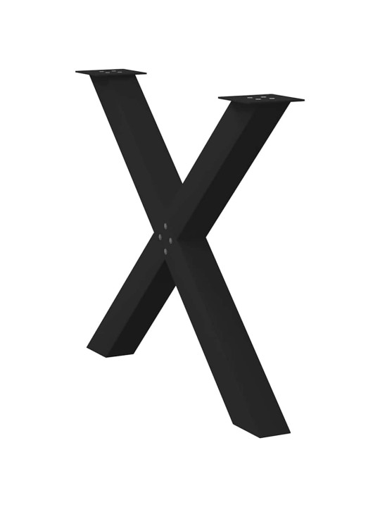 Nohy k jídelnímu stolu ve tvaru X, 2 ks, černé, 90 x (72-73) cm, ocel