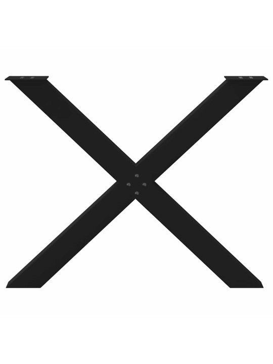 Nohy k jídelnímu stolu ve tvaru X, 2 ks, černé, 90 x (72-73) cm, ocel