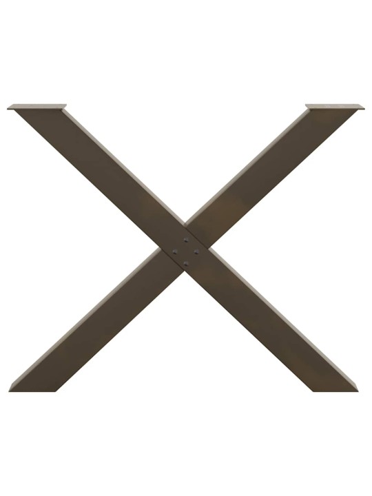 Nohy k jídelnímu stolu ve tvaru x, 2 ks, přírodní ocel, 90 x (72-73) cm, ocel