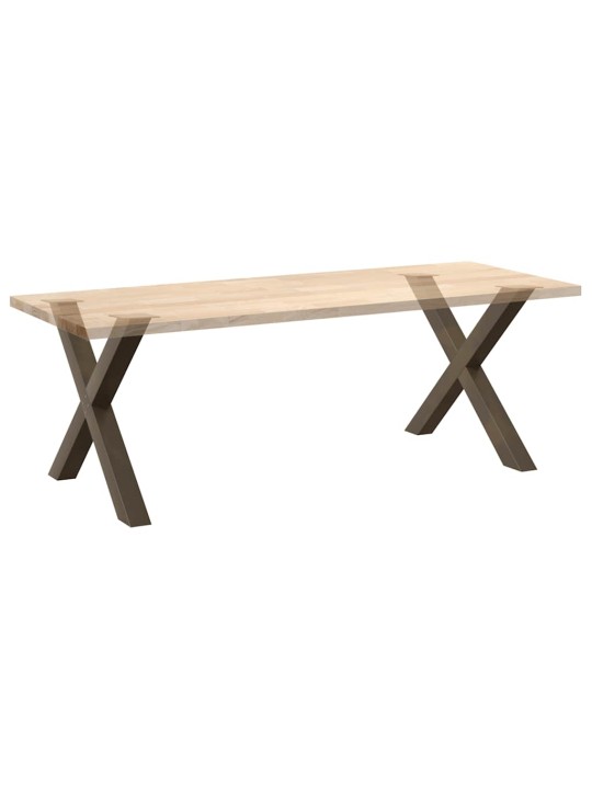 Nohy k jídelnímu stolu ve tvaru x, 2 ks, přírodní ocel, 90 x (72-73) cm, ocel