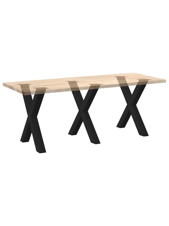 Nohy k jídelnímu stolu ve tvaru X, 3 ks, černé, 70 x (72-73) cm, ocel