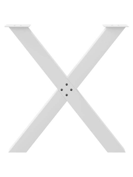 Nohy k jídelnímu stolu ve tvaru x, 3 ks, bílé, 70 x (72-73) cm, ocel