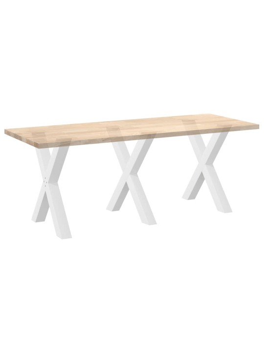 Nohy k jídelnímu stolu ve tvaru x, 3 ks, bílé, 70 x (72-73) cm, ocel