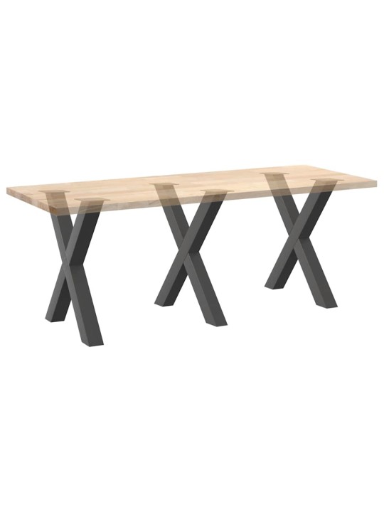 Nohy k jídelnímu stolu ve tvaru x, 3 ks, antracitové, 70 x (72-73) cm, ocel