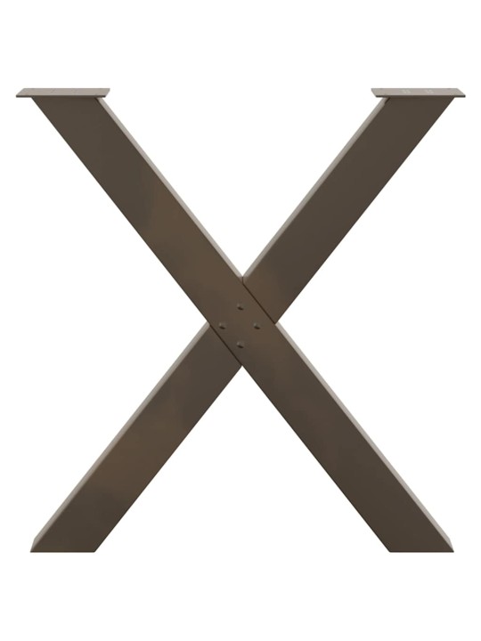 Nohy k jídelnímu stolu ve tvaru x, 3 ks, přírodní ocel, 70 x (72-73) cm, ocel
