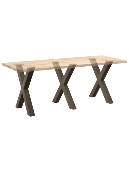 Nohy k jídelnímu stolu ve tvaru x, 3 ks, přírodní ocel, 70 x (72-73) cm, ocel