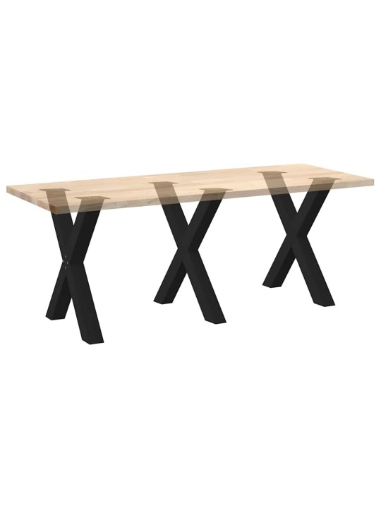 Nohy k jídelnímu stolu ve tvaru x, 3 ks, černé, 80 x (72-73) cm, ocel