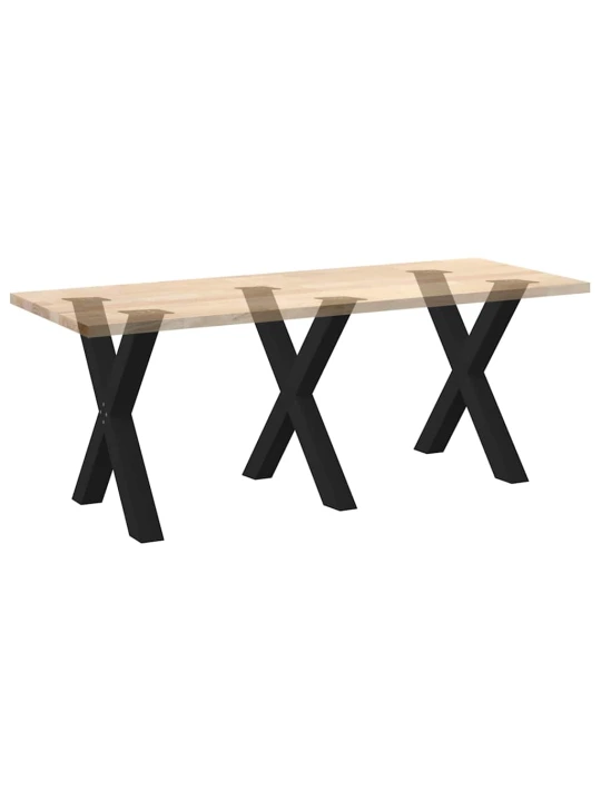 Nohy k jídelnímu stolu ve tvaru x, 3 ks, černé, 80 x (72-73) cm, ocel