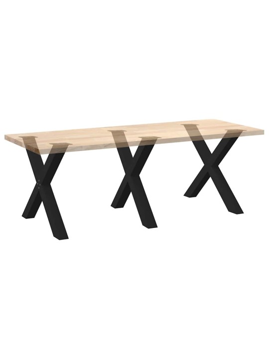 Nohy k jídelnímu stolu ve tvaru x, 3 ks, černé, 90 x (72-73) cm, ocel