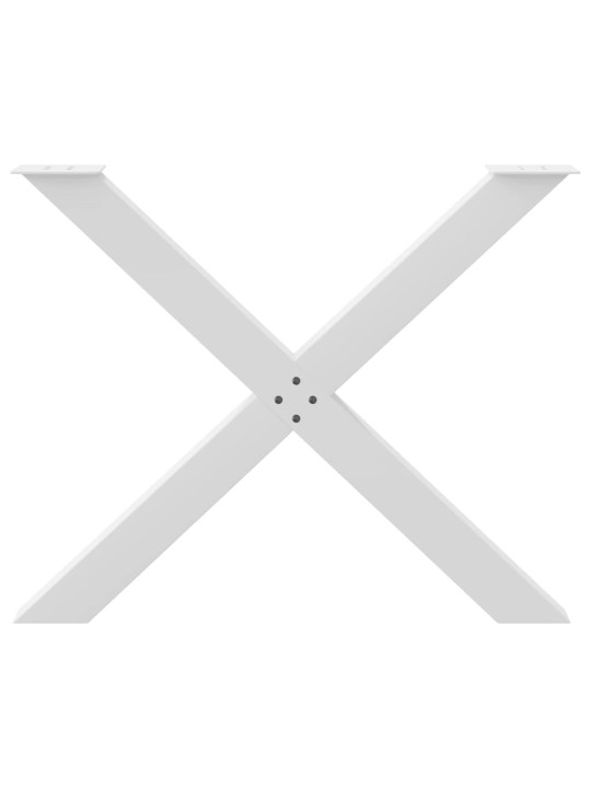 Nohy k jídelnímu stolu ve tvaru x, 3 ks, bílé, 90 x (72-73) cm, ocel