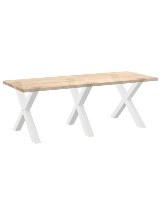 Nohy k jídelnímu stolu ve tvaru x, 3 ks, bílé, 90 x (72-73) cm, ocel