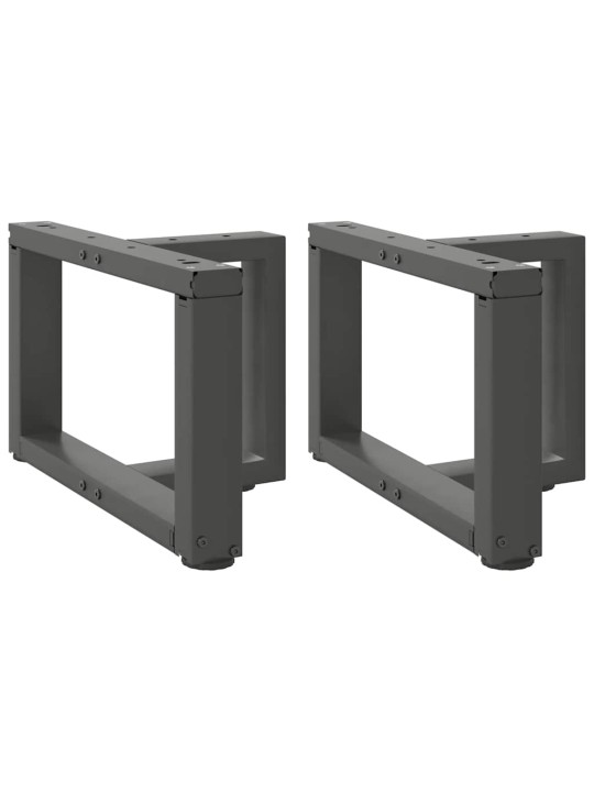 Nohy konferenčního stolku ve tvaru t, 2 ks, antracitové, 50 x 25 x (30-31) cm, ocel
