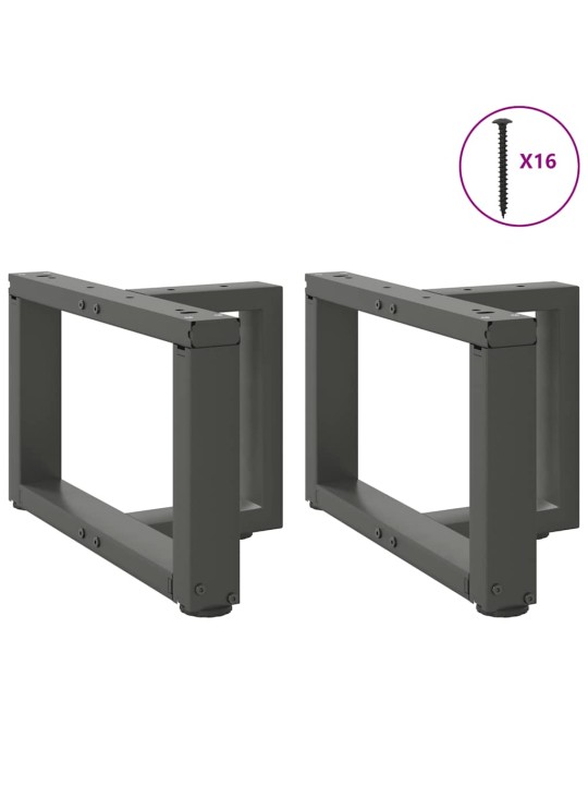 Nohy konferenčního stolku ve tvaru t, 2 ks, antracitové, 50 x 25 x (30-31) cm, ocel