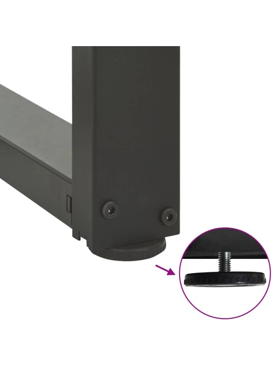 Nohy konferenčního stolku ve tvaru t, 2 ks, antracitové, 50 x 25 x (30-31) cm, ocel