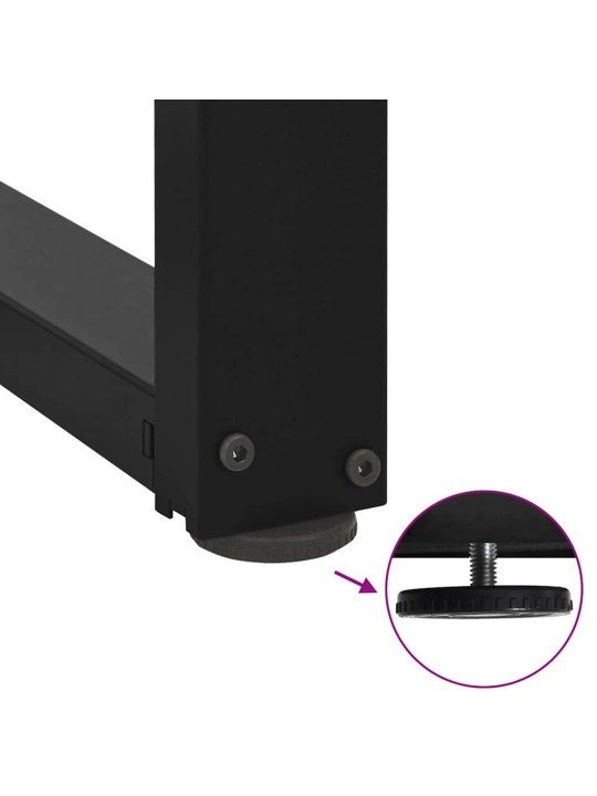 Nohy konferenčního stolku ve tvaru t, 2 ks, černé, 60 x 25 x (30-31) cm, ocel