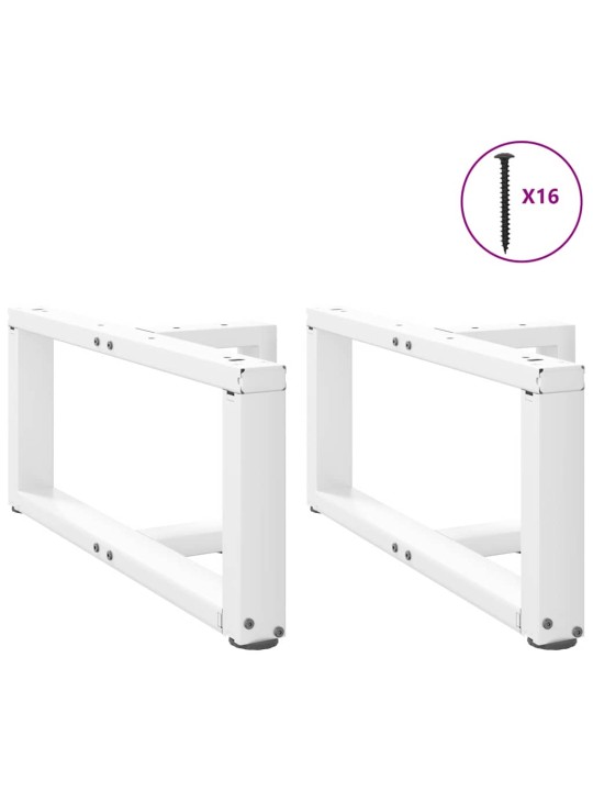 Nohy konferenčního stolku ve tvaru t, 2 ks, bílé, 60 x 25 x (30-31) cm, ocel
