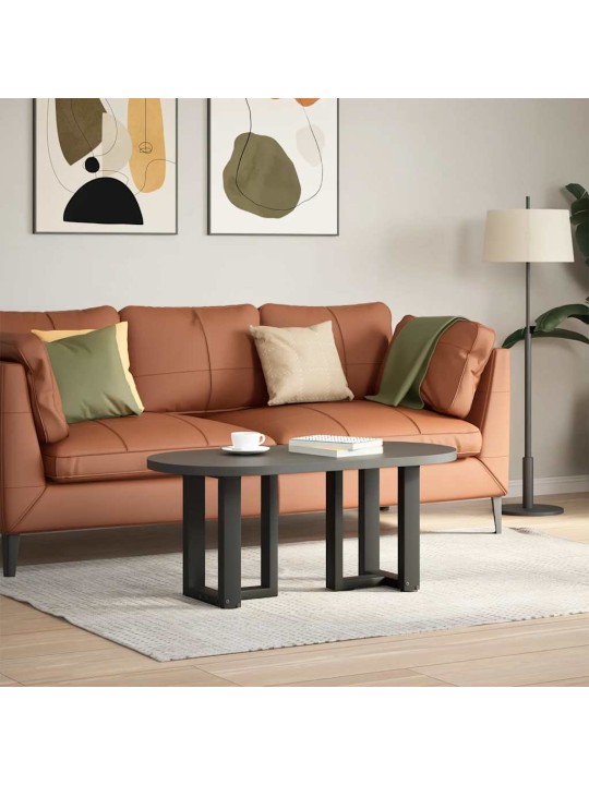 Nohy konferenčního stolku ve tvaru T, 2 ks, černé, 38 x 25 x (42-43) cm, ocel