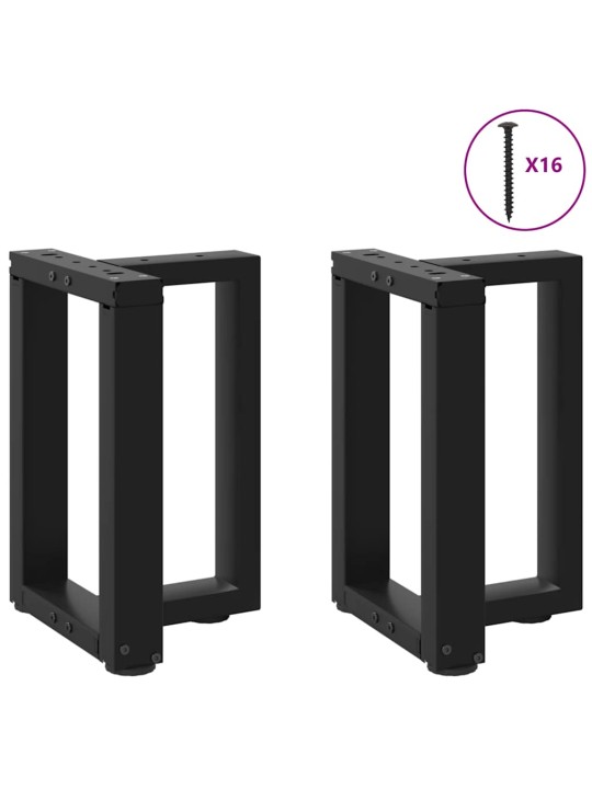 Nohy konferenčního stolku ve tvaru T, 2 ks, černé, 38 x 25 x (42-43) cm, ocel