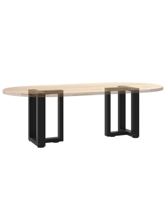 Nohy konferenčního stolku ve tvaru T, 2 ks, černé, 38 x 25 x (42-43) cm, ocel