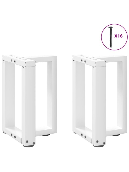 Nohy konferenčního stolku ve tvaru t, 2 ks, bílé, 38 x 25 x (42-43) cm, ocel